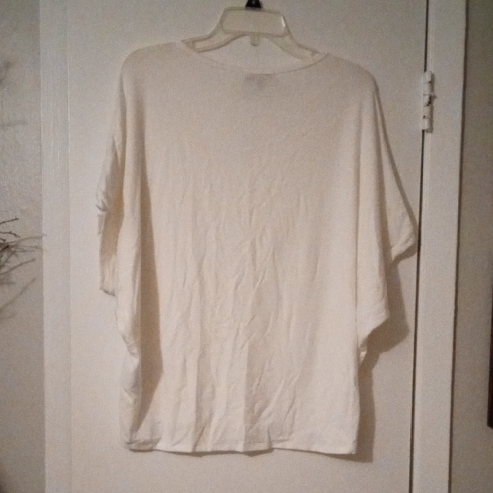 New Michael Stars Women's Cream Short Sleeve Top SizeL - Picture 3 of 4